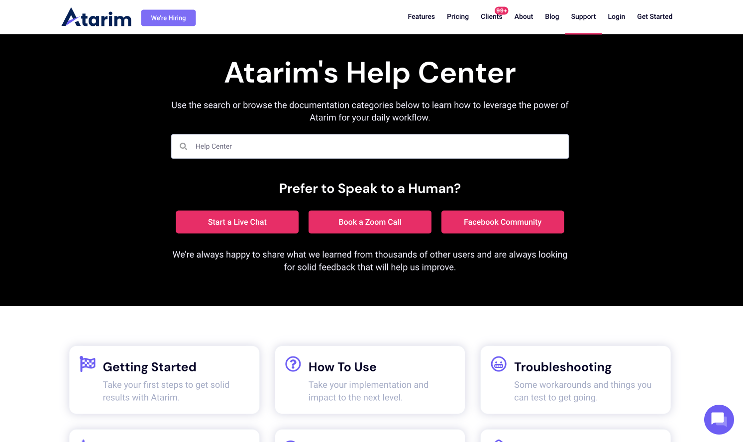 Atarim's new help center