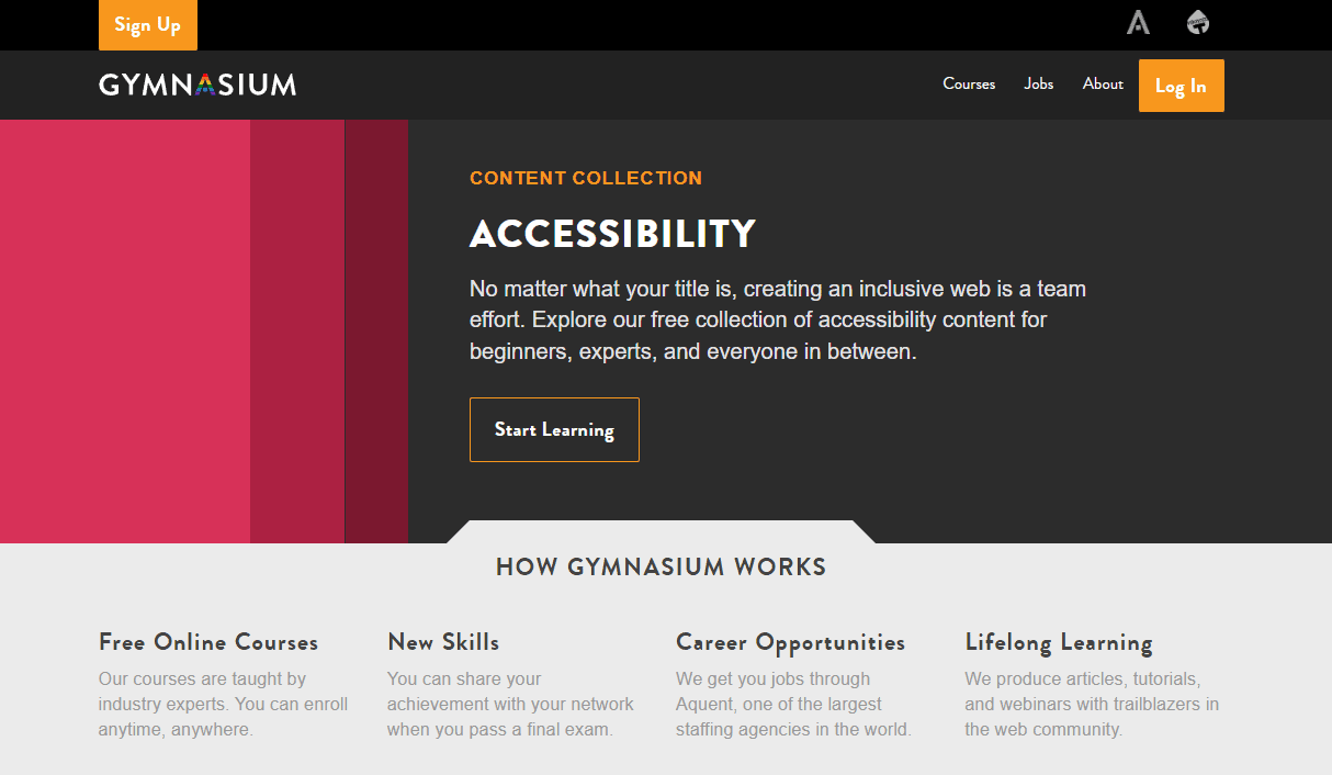 aquent gymnasium homepage