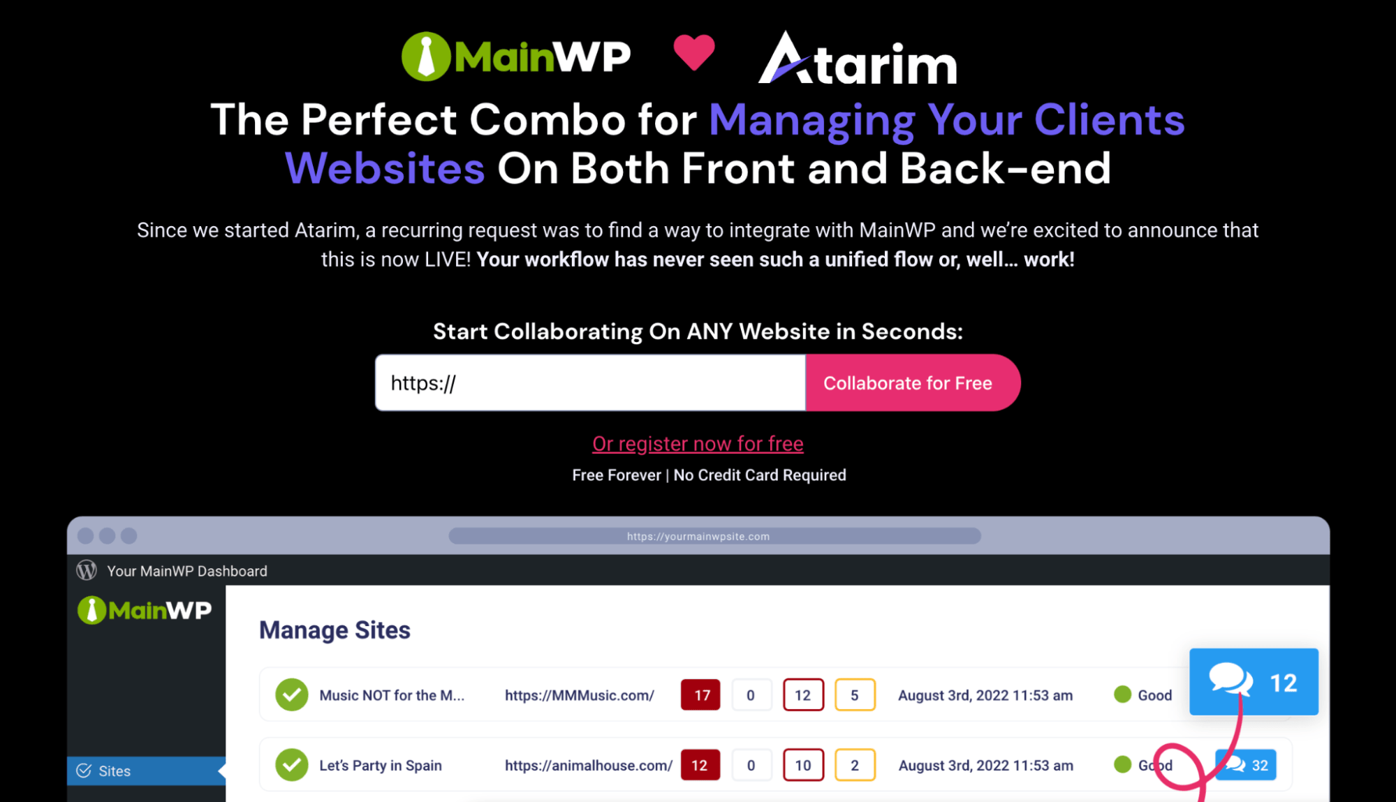 mainwp and atarim partnership