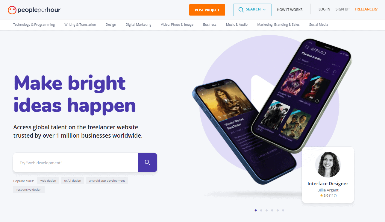 peopleperhour homepage