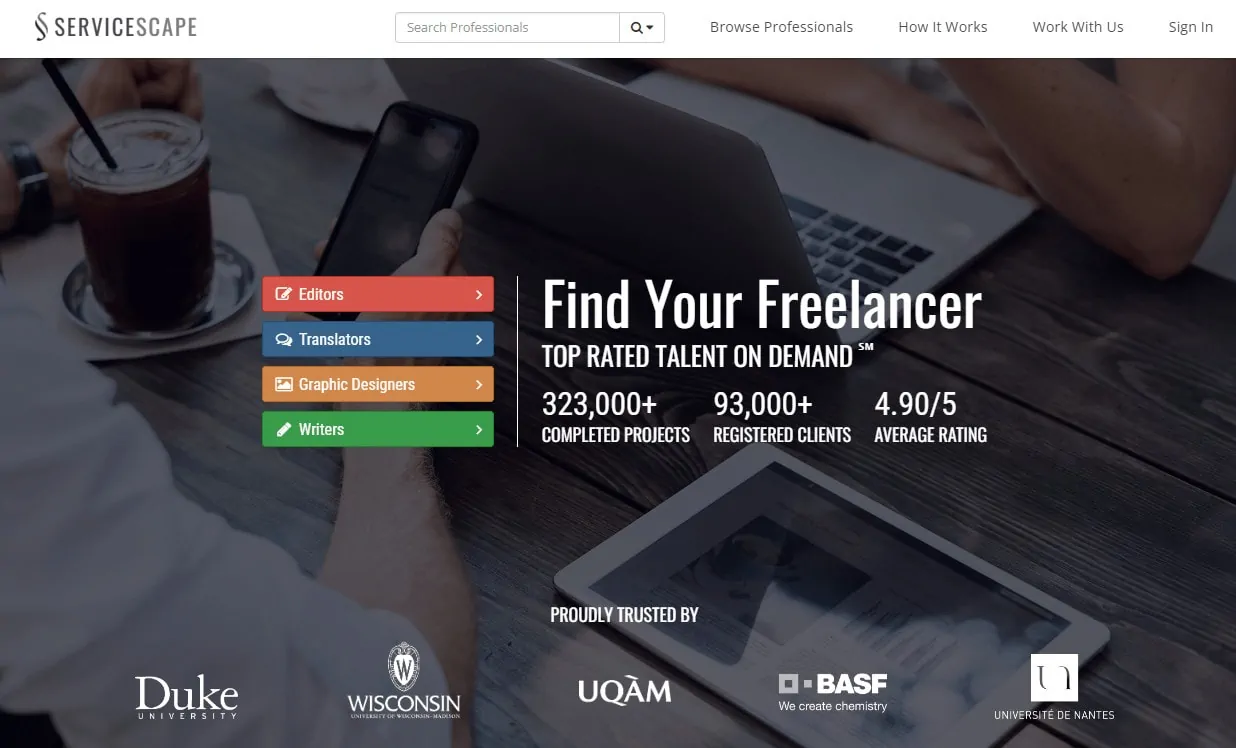 servicescape homepage