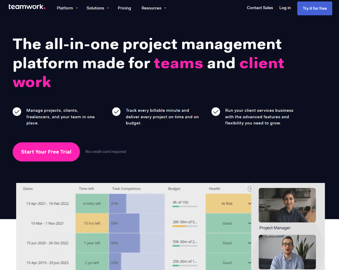 teamwork homepage